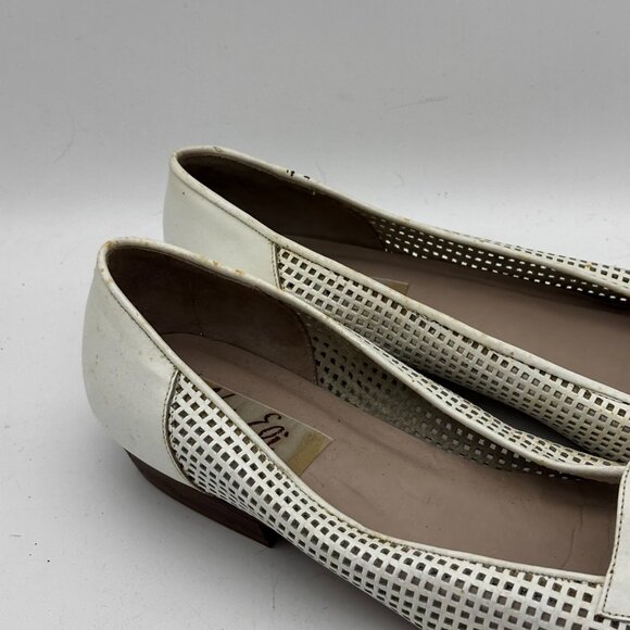 Vtg Van Eli Made In Italy White Leather Cutout Loafers Womens 8.5 Slip On Shoes - Picture 3 of 8